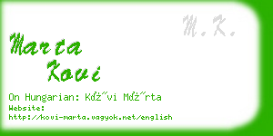 marta kovi business card